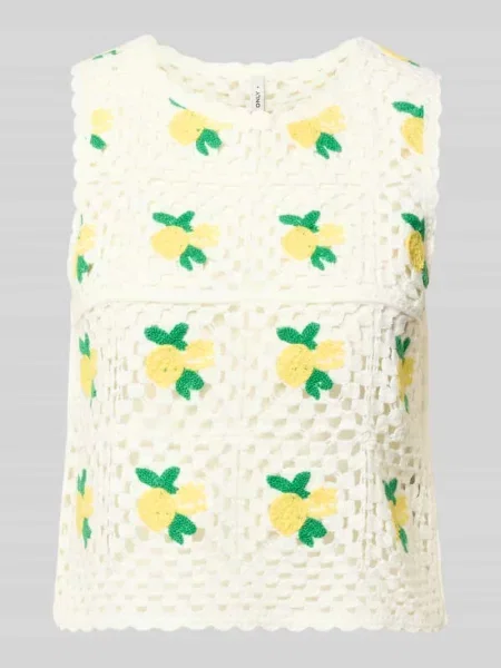 Dzianinowy top Only z nadrukiem żółty