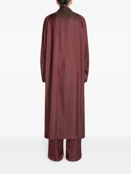 Palton Dries Van Noten cu buline din jacard roșu