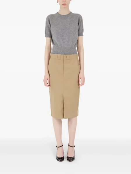 Fustă midi Maison Margiela cu talie înaltă până la genunchi
