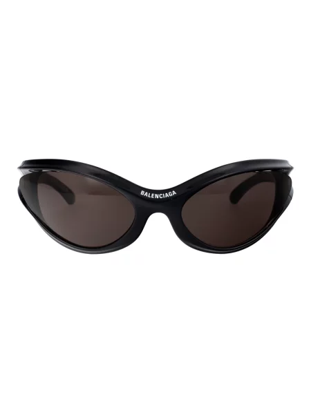 Lniane okulary przeciwsłoneczne Balenciaga czarne