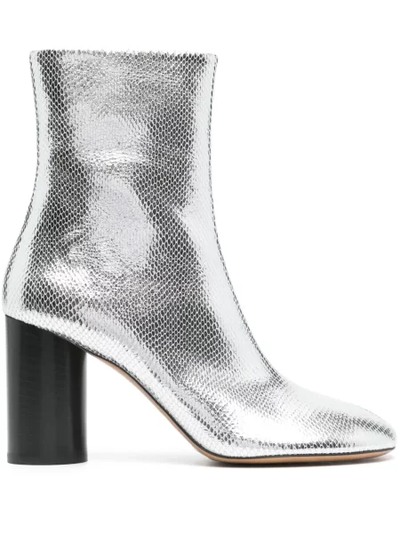 Botine Isabel Marant din piele argintiu