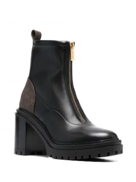 Cizme scurte Michael Michael Kors din piele cu imagine negru
