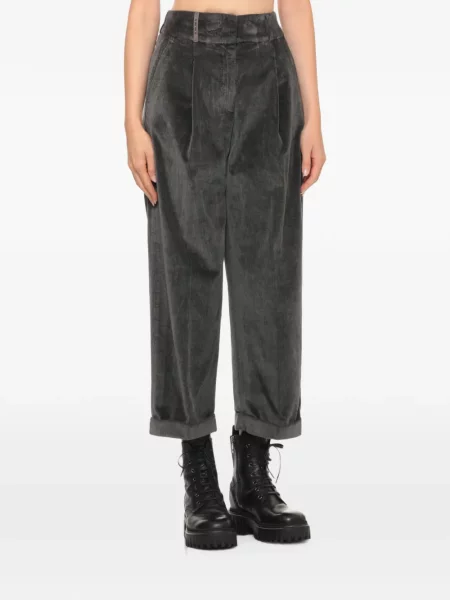 Pantaloni Peserico de catifea cord gri