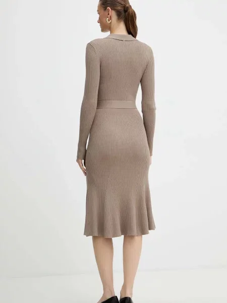 Сукня Marciano Guess AGATHE maxi розкльошена бежевий