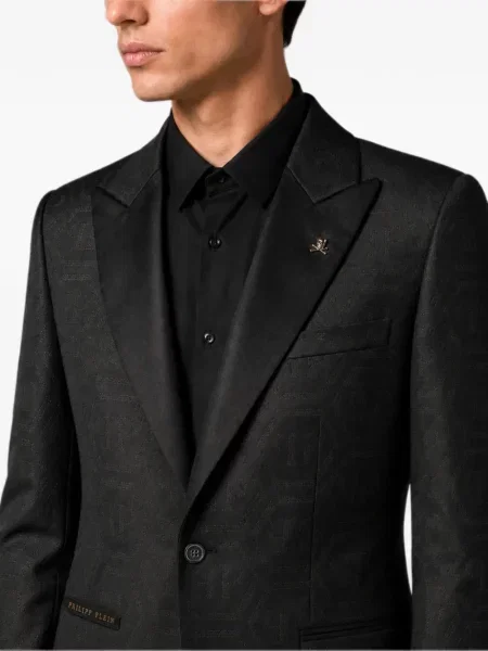 Sacou Philipp Plein din jacard negru