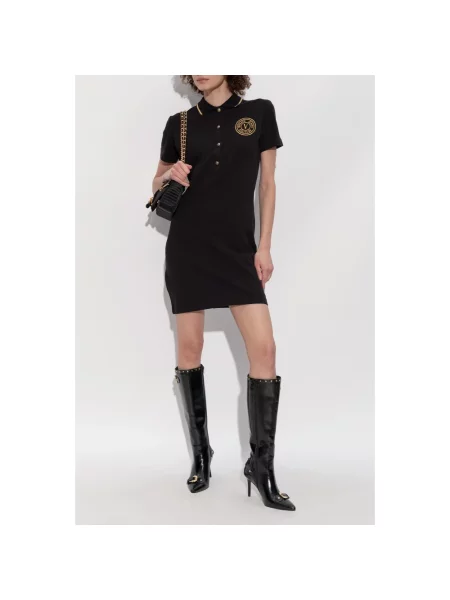 Sukienka jeansowa Versace Jeans Couture z logo czarna