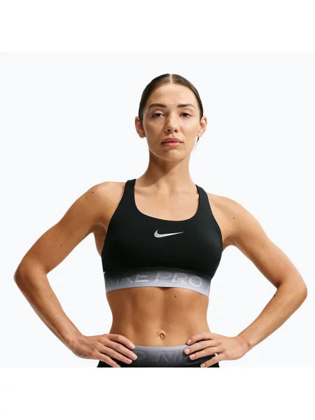 Biustonosz treningowy Nike Pro black/black/ghost/smoke grey czarny
