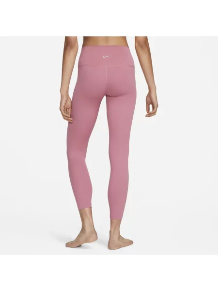 Lniane legginsy Nike z wysoką talią do jogi różowe