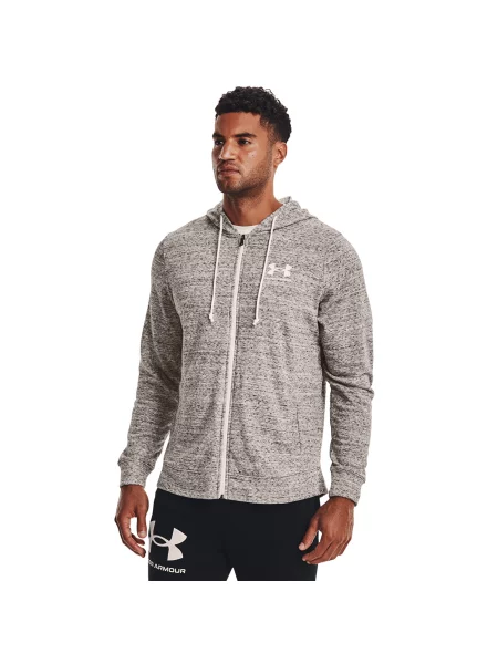 Хавлиени суичър с качулка Under Armour с качулка бяло