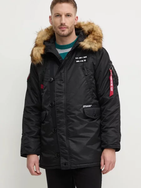 Kurtka Alpha Industries Airborne Hooded black czarna