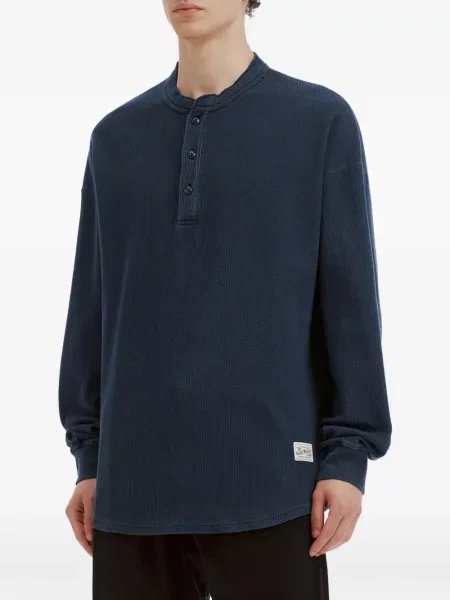 Lung tricou Aftermaths tricotate albastru