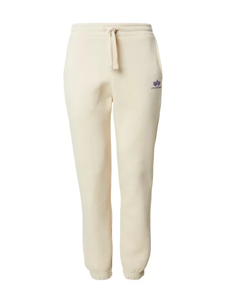ALPHA INDUSTRIES Pantaloni mov închis / lână alb