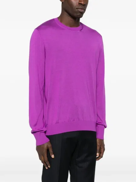 Pulover Tom Ford cu decolteu rotund lung violet