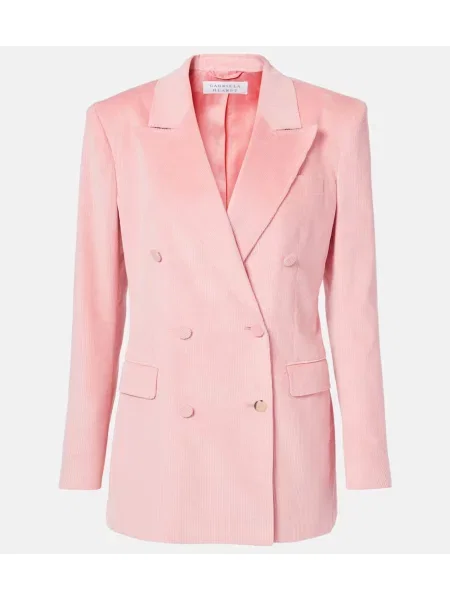 Blazer Gabriela Hearst iz rebrastega žameta roza