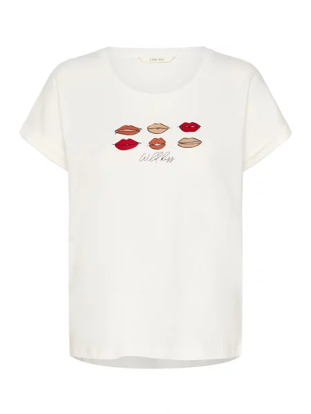 Cream Tricou Lumilla roșu alb