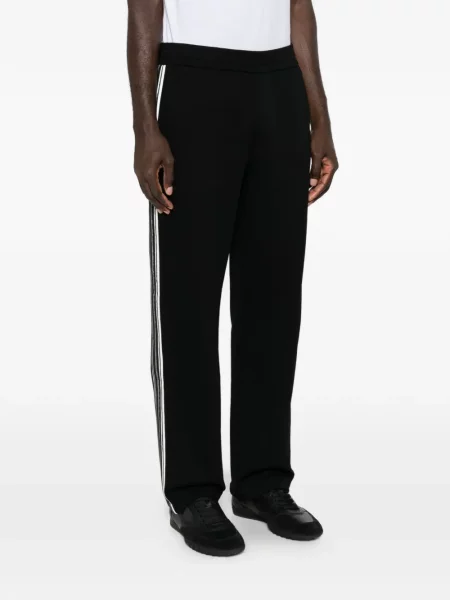 Pantaloni Emporio Armani cu dungi alergare negru