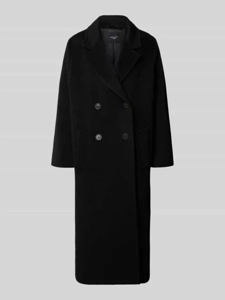 Płaszcz o kroju relaxed fit z mieszanki wełny i wełny z alpaki model ‘ZUFOLO’ Weekend Max Mara czarny