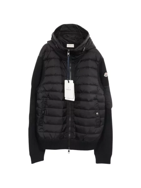 Μπουφάν Moncler με κουκούλα μαύρο