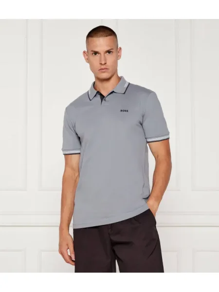 Polo Boss Green stretch alb