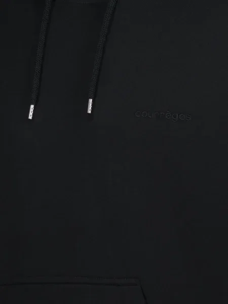 Hanorac cu glugă Courreges cu broderie negru