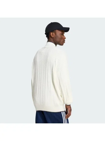 Pletená bunda Adidas bílá