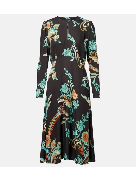 Sukienka midi Etro w kwiatki do kolan garniturowa
