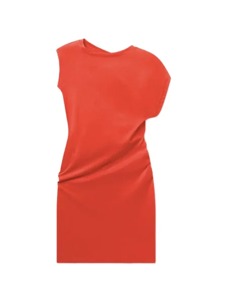 Rochie mini Agolde fără mâneci cu volane roșu