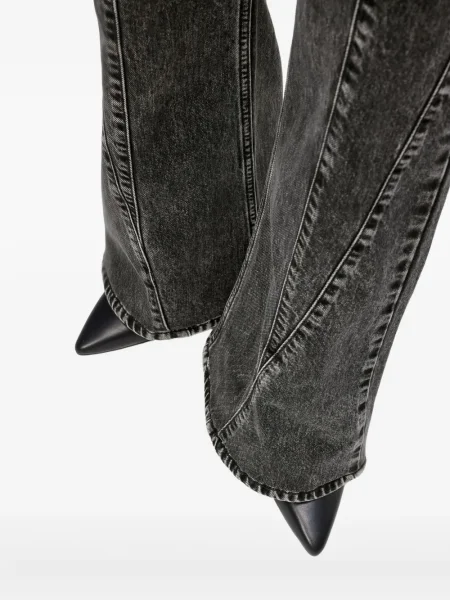Lepršave traperice Karl Lagerfeld Jeans visoki struk siva