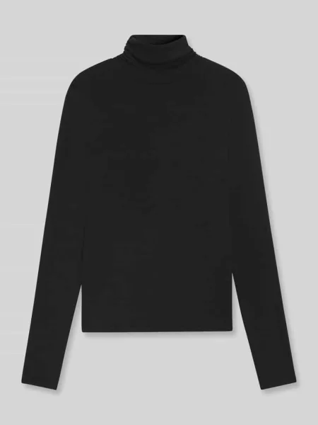 Bluzka z długim rękawem o kroju slim fit z mieszanki lyocellu Boss Orange czarna