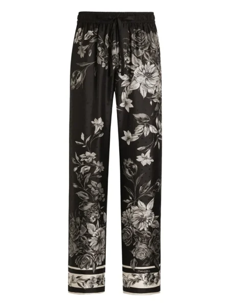Pantaloni Dolce & Gabbana cu model floral cu imagine negru