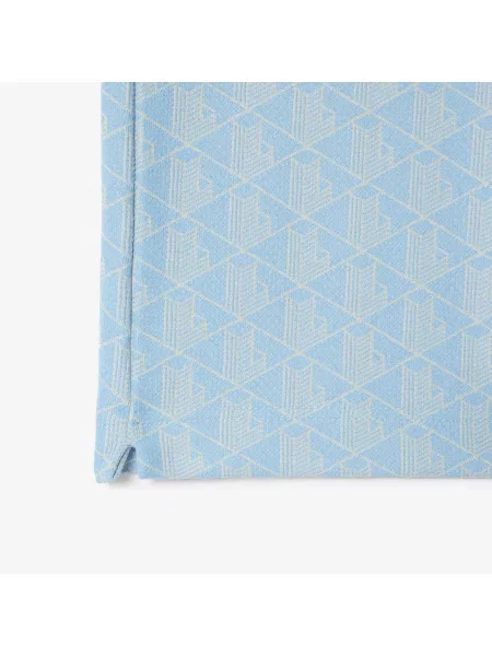 Lacoste Koszulka Polo Classic Fit Z Kołnierzykiem Kontrastowym I Motywem Monogramu niebieska