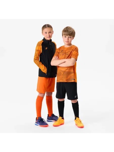 Bluza piłkarska na krótki dla dzieci Kipsta Viralto Wavy Club czarna