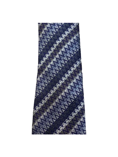Krawat Missoni wiązany niebieski
