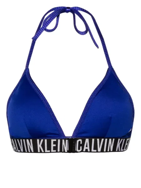 Palaidinė be rankovių Calvin Klein su autografu mėlyna