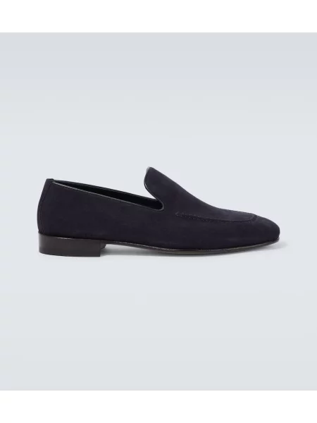 Pantofi loafer Manolo Blahnik din piele de căprioară albastru