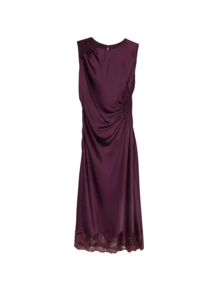 Rochie midi Ermanno Scervino cu volane din dantelă violet