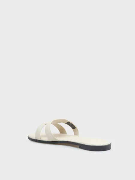 Кожаные шлепанцы Tommy Hilfiger с ремешками с автографом белые