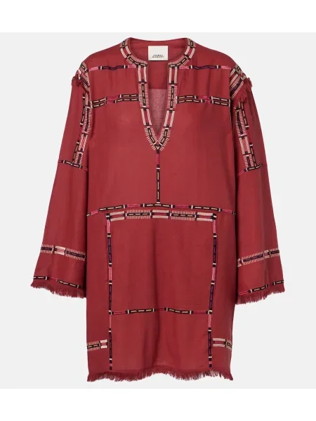 Tunică Isabel Marant de mătase roz