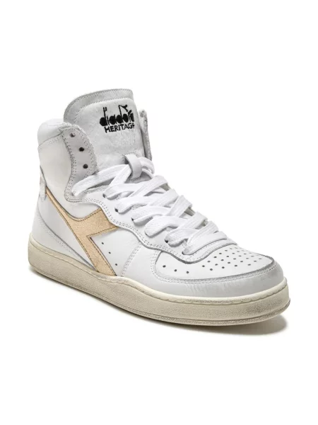 Sneakersy Diadora skórzane z kamieniami białe