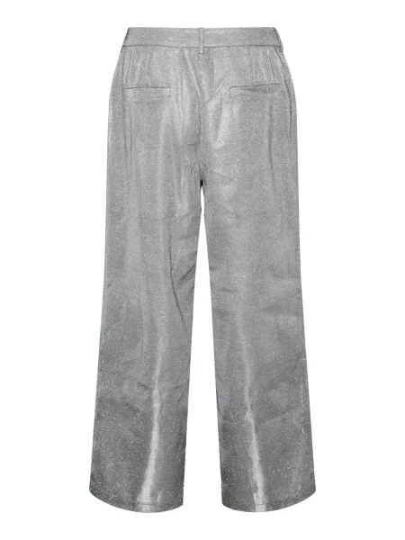 PIECES Pantaloni GLITTY argintiu
