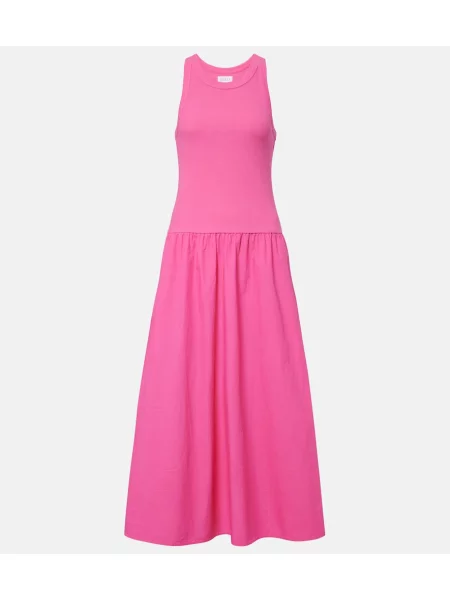Rochie midi Velvet de catifea roz