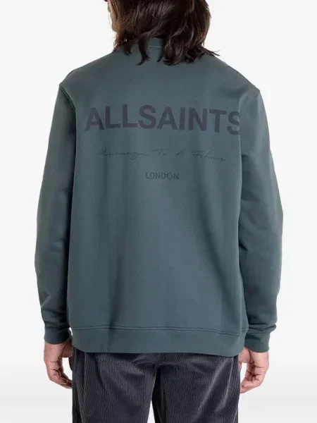 Суитчър Allsaints с кръгло деколте синьо