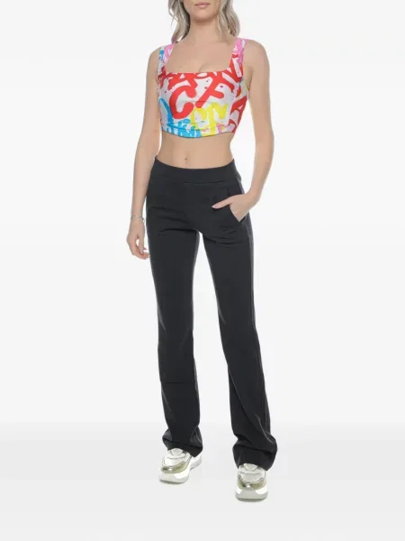 Decupat top Chiara Ferragni cu imagine alb