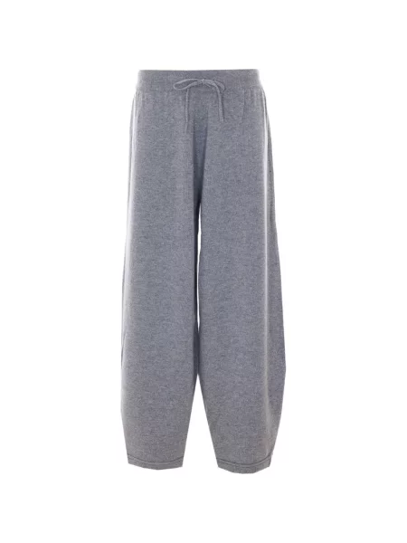 Pantaloni Eleh tricotate alergare cu cordon gri