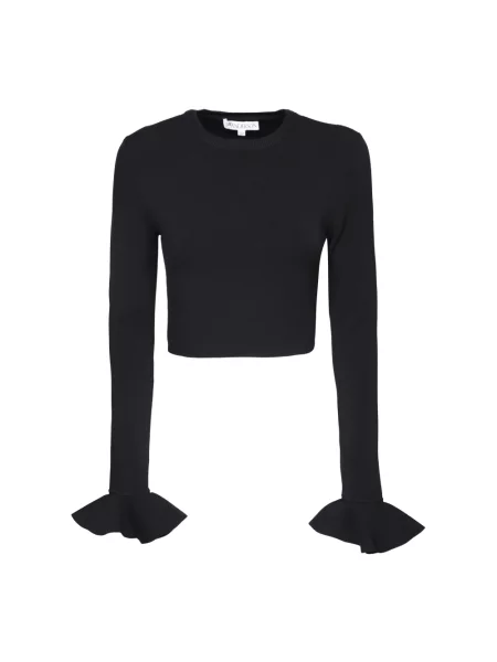 Krótki top Jw Anderson z falbankami czarny