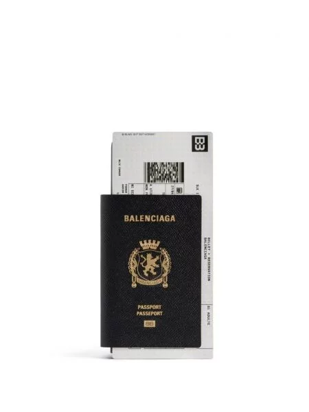 Kožená peněženka Balenciaga černá