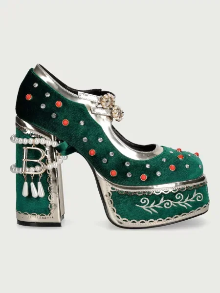 Pantofi cu toc Koi Footwear verde