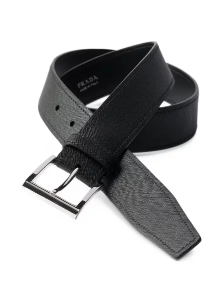 Cu centură curea Prada din piele cu bretele negru