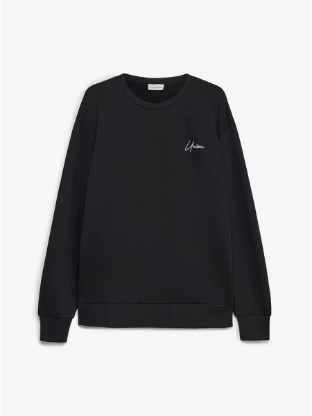 Bluza z czystej bawełny organicznej loose fit czarna