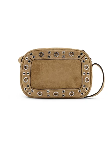 Torebka crossbody Valentino Garavani zamszowa beżowa